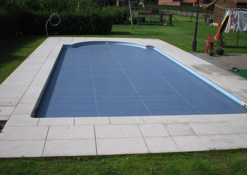 Above Ground Natural Stone Swimming Pool Border with Bullnose Pool Deck
