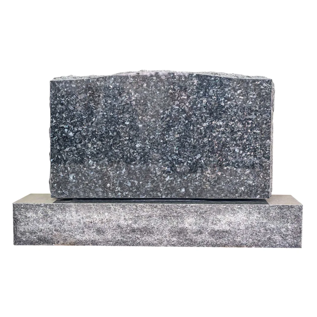 Abstract Shape Absolute Black and Grey White Granite Tombstone