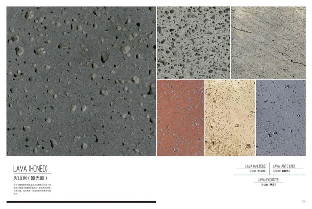 Hainan Grey Black Lava Stone Basalt with Holes for Paver Flooring
